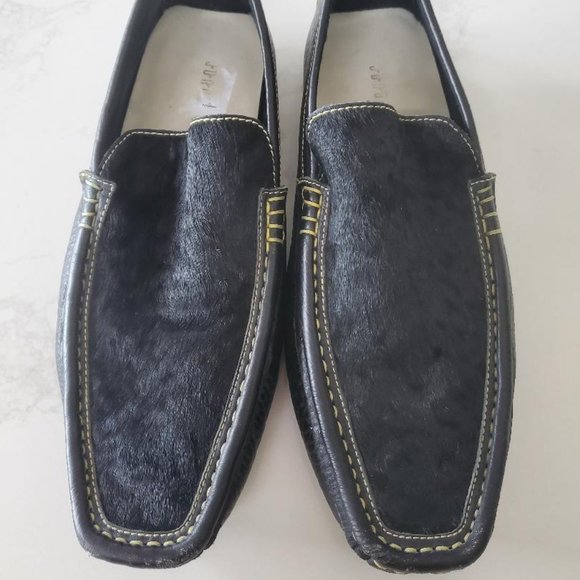Juno New York Men\'s Black Hide & Leather Loafers  size 11.5 - 12 M main image 4